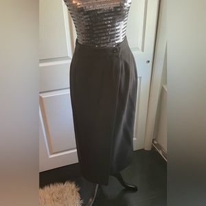 Positano Wool/Polyester blend Long Wrap Skirt (Made in USA)